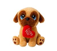 25 centimeters Puppy Face Plush Toy with Red Heart - “I Love You” Plush Soft Toy | Cute Valentine’s Day Present for Her/Him | Anniversary, Birthday & Romantic Present