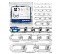 25-cm = 0,25-Meter 10-mm Thick Stainless Steel Chain V4A Short-Linked from NietFullThings on Piece Anchor Chain DIN 5685 DIN 766 0,25-m