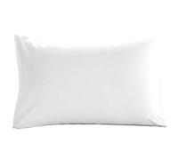 25 Cm / 10” Inch Fitted Bed Sheets Luxury Combed Percale Easy Care Poly Cotton Non Iron Plain Soft Bedding Sheet (White, Pillow Case Pair)