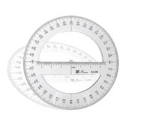 25 CM Full Round Protractor, 360 Degree Plastic Measuring Tools Math Organic Semicircle Circle Protractor Drawing Template Design Tool Ruler