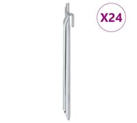 (25 cm) vidaXL Tent Pegs Ground Peg Camping Peg 24 pcs V-shaped Peg Galvanised Steel