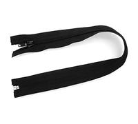 25 cm Zipper, Open Ended Separating Nylon Spiral Coil Zip, Size No #5 (Black)