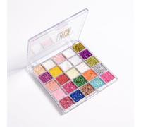 25 Colors Body Glitter Gel Palette - Mermaid Holographic Glitter for Face Hair Body, Chunky Sequins with Moon Star Heart Butterfly Shapes, Festival Party Carnival Halloween Makeup, Easy to Apply & Rem
