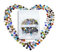 25 Colours 5 Sizes - Little Snow Direct® - DMC Hot-fix Iron On Premium Glass Cut Flat Back Crystal Rhinestones Diamante Gems (Jet Black, ss30-6mm x 100pcs)