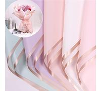 25 Counts /5 Colors Gold Edge Waterproof Floral Wrapping Paper,Florist Bouquet Supplies,DIY Crafts,Gift Packaging or Gift Box PackagingPaper 22.8x22.8Inch