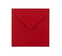 25 Dark Red Small Square Envelopes - 130mm x 130mm - Diamond V-Flap Gummed Red Coloured Envelopes - 120gsm Clariana Paper - to Fit Small Square Invites