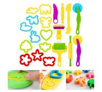 25 Dough Clay Modelling and Extrusion Tools Kit, Creative Dough Clay Rollers Extruders Shape Cutter Animals Molds Pla-stic Playset Dough Clay Accessories (20pcs Play Dough Tool)