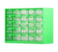25 Drawers Stackable Storage Cabinet with 50 Removable Dividers, 29.3x12.3x22.5cm Desk Organizer with Drawers, Clear Desk Drawer Storage Box Tabletop Organization Box for Hardware Craft (Light Green)