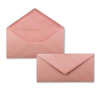 25 envelopes old pink (pink) DIN long - 110 x 220 mm (11 x 22 cm) - wet glue without window - ideal for invitation cards - FarbenFroh series
