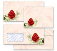 25 envelopes RED Rose Flowers & Petals DIN C6 (162x114 mm) | Paper-Media