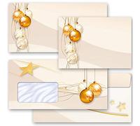 25 envelopes (windowless) Christmas envelopes, Happy Holidays DIN Long (220x110 mm) | Paper-Media
