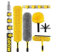 25 Foot High Ceiling Duster Kits with 5-18ft Heavy Duty Extension Pole, High Reach Duster for Cleaning,Microfiber Feather Duster,Cobweb Duster,Ceiling Fan Duster,Window Squeegee & Cleaner