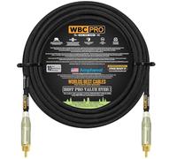 25 Foot - WBC-PRO-Quad Ultra-Silent, Ultra-Flexible, Star-Quad Center-Channel, Subwoofer Cable with Amphenol ACPR-SWH Die-Cast, Gold Plated RCA Connectors & Black Tweed Jacket - Directional Design