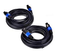 25 Ft Male Speakon to Speakon Cables, 12 Gauge AWG Audio Cord DJ Speaker Cable Wire with Twist Lock