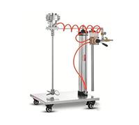 25 Gallon Pneumatic Agitator 1/5HP Paint Stirring Machine Bracket Mixer Air Blender Stirrer Powered Liquid Lifting Platform Coating Mixing Stainless Steel(Automatic aluminum alloy)