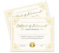 25 Gold Certificate of Completion, Training Course Certificates of Achievement Awards for School 8x10 Inches
