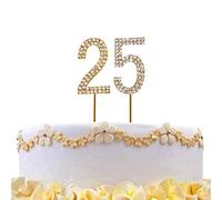 25 Gold Diamond Sparkley Cake Topper Age Year For Mans Boys Womens Girls Birthday Anniversary Party Decorations