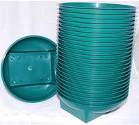 25 Green Round Square Based Plastic Posy or Flower Bowl for Oasis Floral Foam