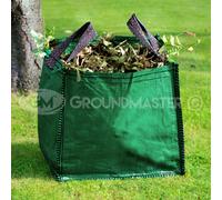 GroundMaster Heavy Duty Garden Waste Bag - 120L Polypropylene Refuse Sack - Reinforced Hems, Stitched Handles Extra Strong Waste Bag - Reusable Garden Sack for Leaves, Rubble, and Compost (Pack of 25)