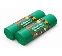 25 Heavy Duty Garden Waste Sacks 60L Green Strong Rubbish Leaf Bags (2)