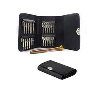 25-in-1 Portable Mini Screwdriver Repair Tool Kit with Leather Case, Pentalobe 0.8 1.2 P5 Torx T5 Screwdrivers for MacBook Pro Computers Tablets PC Laptops Mobile Phone Watches Glasses iPad