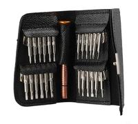 25-in-1 Screwdriver Set with 24 Bits for Torx Star Hex for Phillips Y Triangle Flat Steel Repair Kit for Laptop Watch Glasses - Black