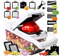 25-in-1 Vegetable Chopper with 13 Blades - Mandoline Slicer -Food Chopper w/Container - Cheese Grater - Veggie Salad Onion Chopper - Kitchen Gadget - Home Essentials - Kitchen Accessories