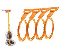 25 Inch Drain Snake Hair Clog Remover - 4Pcs Drain Cleaner Tool for Sink Shower Bathtub Tub (Orange)