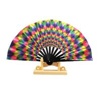 25 Inch Large Light Up Dance Fan - Handheld Line Dance Slap Fan With LED Lights, Lightweight And Durable For Stage Performances, Square D-ance And Party Decoration