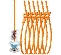 25 Inch Sink Snake Drain Clog Remover Tool,6 Pack Drain Cleaner Hair Clog Remover Tool, Drain Hair Remover Plumbers Snake, Drain Cleaner Sticks, Easy and Quick Unclog Sink Drain, Kitchen, Shower, tub.