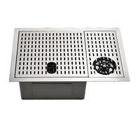 25 Inch Undermount Kitchen Sink Bar Sink with Glass Rinser, Scamall Undermount Stainless Steel Prep Kitchen Sinks 25 x 15 x 9 Inches Single Bowl SM015SBG-3