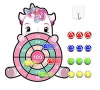 25 Inches Unicorn Gifts for Girls, Girls Toys Dart Board Kids Toys for Age 4-9 with 12 Sticky Balls Gifts for 2-9 Year Old Kids Toys Birthday for Boys Kids Age 4-9 Easter Garden Games Christmas Easter