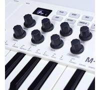 25-Key USB For MIDI Keyboard Controller with 8 Backlit Drum Pads, 8 Knobs, Wireless Connection, for Music Production, Portable