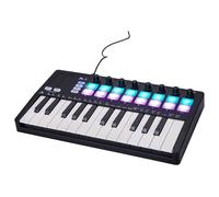 25 Key USB Keyboard Controller With 16 Backlit Drum Pad LED Display Professional Keybed 8 Knobs Music Production