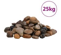 (25 kg, 2-5 cm) vidaXL Polished Pebbles Vase Decorative Stones River Rocks 25 kg Mixed Colour