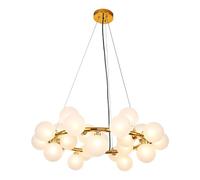 25-Light Globe Sputnik Chandelier Gold Wagon Wheel Chandeliers Pendant Lights Magic Bean Molecular Ceiling Hanging Lighting, Modern Chandelier for Living Dining Room Farmhouse
