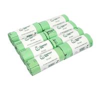 25 Litre x 200 Compostable Caddy Bags - Compost Bag Kitchen Food Waste Compost Liners 25L - EN 13432 - Compost Bag Pedal Bin Bags with Composting Guide - Kerbside Bin Liners