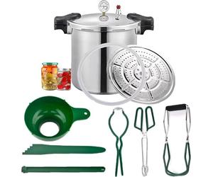 25 ltr Pressure Canner Cooker & all american pressure canners for canning&Induction Compatible | Pressure Gauge & Pressure Regulator | Aluminum & Stainless Steel | Pressure release 13 PSI (+/- 5%)