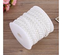 25 m Pearl Chain, Beaded Garland, Delicate Decorative Bead Chain for Wedding Party (White)