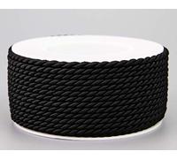 25 m x 4 mm Cord Black Roll Decorative Twist Cord with Shiny Cord Twisted Cord without Wire for Decorating Crafts Sewing Decorative Cord
