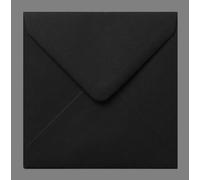 25 MATT BLACK 100gms SQUARE GUMMED ENVELOPES 155mm x 155mm (6'' x 6'')