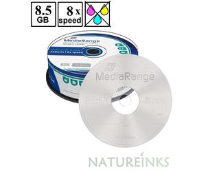 25 MediaRange Dual Layer DVD+R Double DL 8x 8.5GB NON Printable MR469