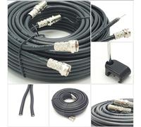 (25 Meter, Black) Viewi Twin Satellite Shotgun Cable Extension Kit with Fitted F Connectors for Sky HD Q and Freesat
