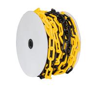 25 Meter Plastic Chain Safety Barrier with 8MM Thickness - Yellow and Black | Plastic Chain Link Roll for Crowd Control | Safety Chain for Construction Road Safety Caution Sign Parking Chain (1)