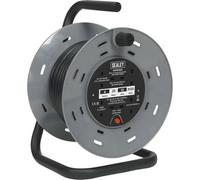 25 Metre Heavy Duty Cable Reel - 4 X 230V Socket Extension Lead - Thermal Trip