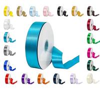 25 Metres Rolls Double Sided Satin Ribbon Reels in Range of Widths & Colours (Turquoise, 6mm x 25 Metres)