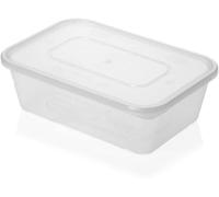 25 Microwave Plastic Containers With Snap on Lids 650ml Pots Food Safe Takeaway Party Tubs Freezer Storage Box Fridge Clear