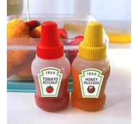 25 ml Mini Tomato Ketchup Bottles, Portable Sauce Container Salad Dressing Container, Pantry Containers for Bento Box, 2pcs Spice Jars Storage, Organisation