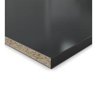 25 mm Chipboard Cut Signal Black Melamine Resin Coated Length up to 200 cm Decorative Panels with 2 mm Edging Selection: 50 x 30 cm (ABS Edge Long Side)