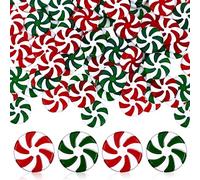 25 mm Christmas Candy Cane Peppermint Ornaments for Christmas Tree Fake Candy Candy Decorations Candy Decor Candy Christmas Ornaments Candy Cane Craft for DIY Crafts (Red White, Green White, 100 Pcs)